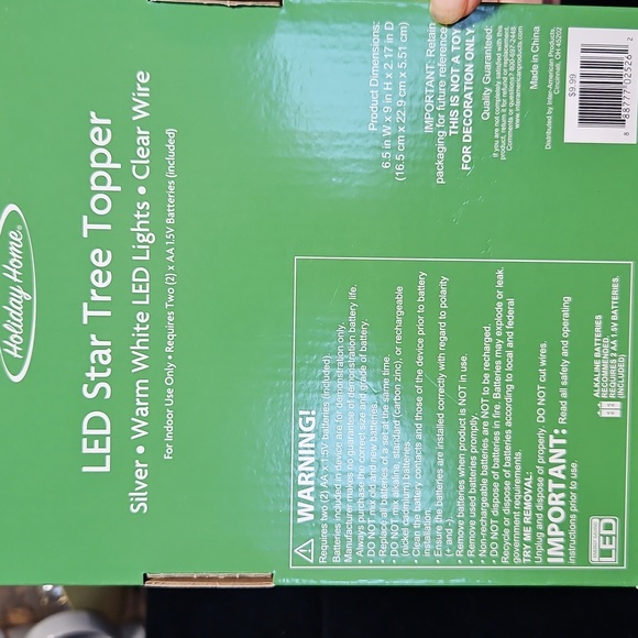 Holiday Home NWT LED Silver Tree Topper, Santa Ornament, Star Gift Tag Bundle - Picture 4 of 11